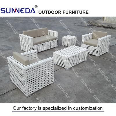 Modern Rattan Outdoor Sofa Cafe Bar Single Double Sofa with Cushion