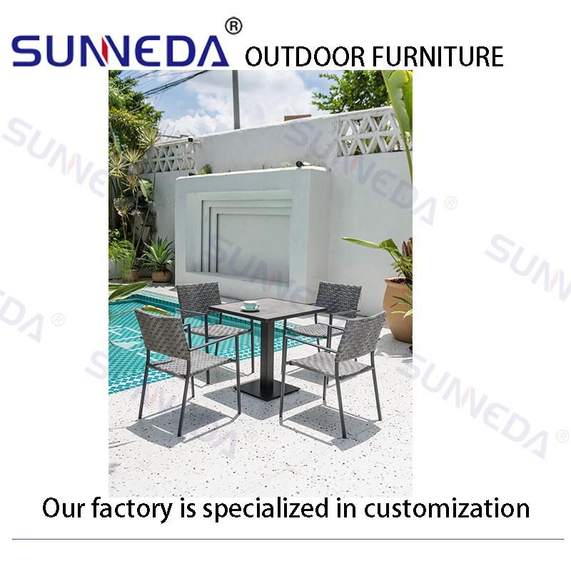 Modern Design Garden Patio Woven Rattan Wicker Outdoor Furniture Table and Chair Dining Set