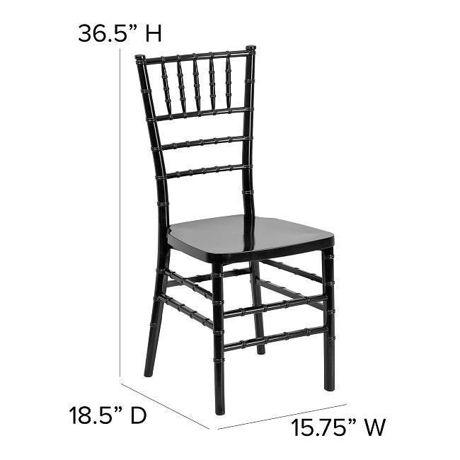 Wedding Party Events Black Metallic Stackable Resin Tiffany Chiavari Chairs