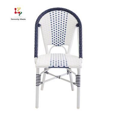 Waterproof Aluminum Gardening PE Rattan Bistro Restaurant Dining Chair