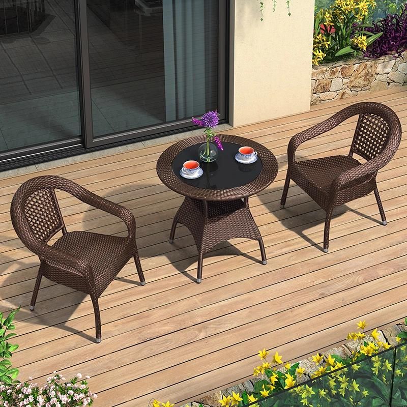 Outdoor PE Rattan White Color Hotel Dining Furniture