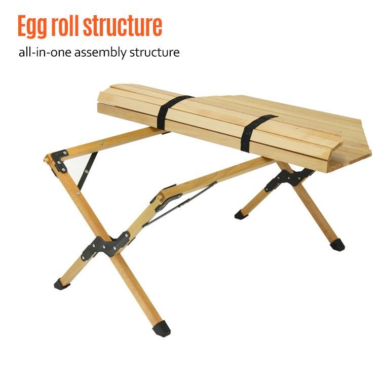 New Style 6 Sides Wooden Camping Folding Table