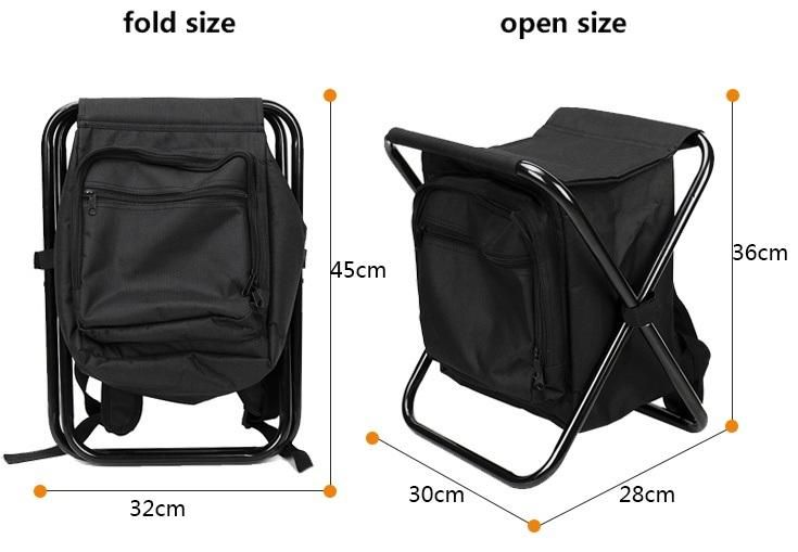 Portable Folded Camping Stool Outdoor Simple Folding Chair with Cooler Bag