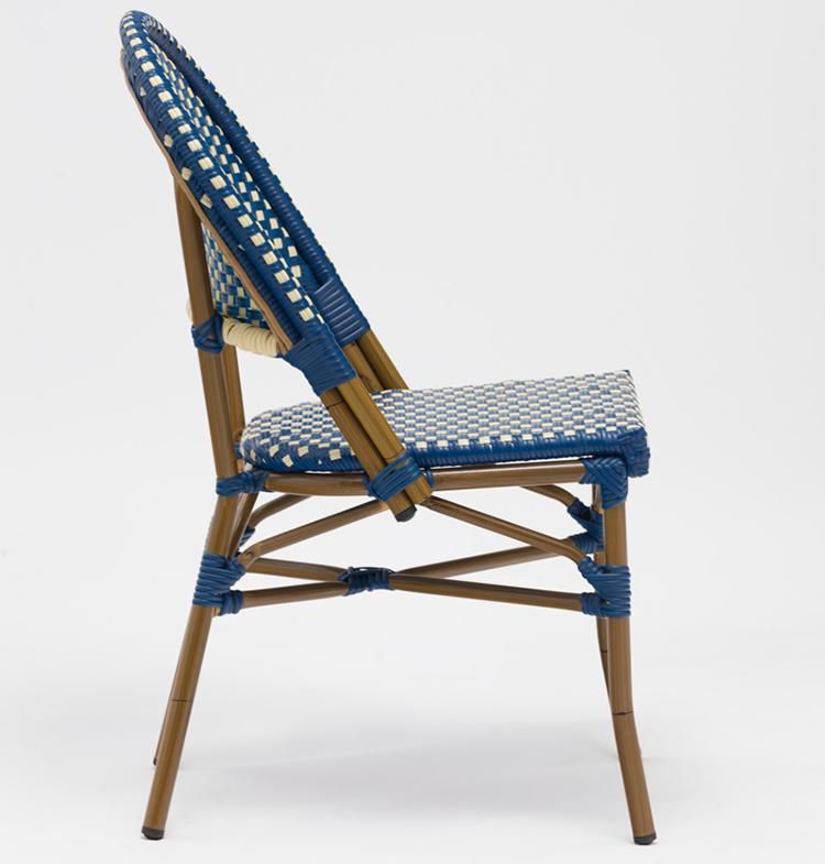 Exquisit Weaving Wooden Finish Rattan Outdoor Cane Chair Bistro French