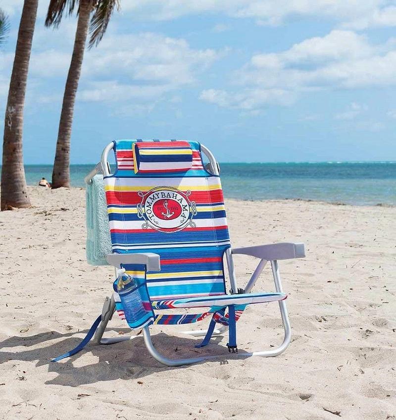 Folding Camping Chair Backpack Cooler Chair with Storage Pouch and Towel Bar