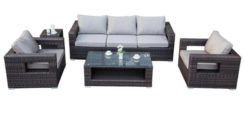 Modern Outdoor Rattan Leisure Garden Furniture Sofa Set with Aluminum Frame