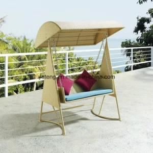 Waterproof Outdoor Garden Double Swing Hammock with Synthetick PE-Rattan Aluminum Frame (YTX891)