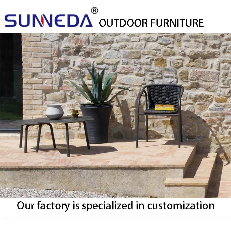 Contemporary Outdoor Sectional Furniture All Weather Aluminum Table and Chairs