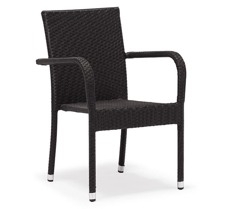 Black Modern Garden Dining Chair Rattan Outdoor Furniture