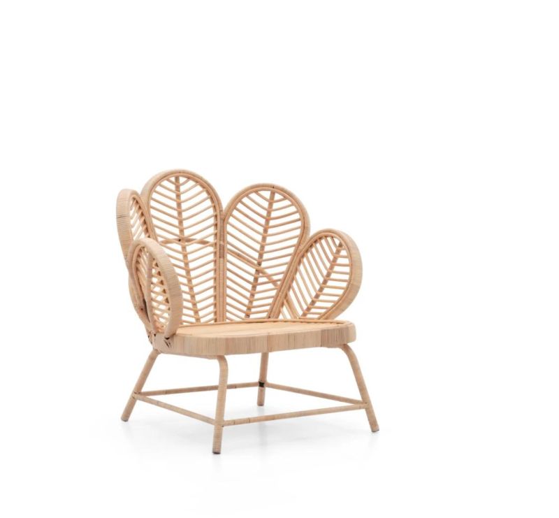 Outdoor Rattan Craft Event Chair Elegant Flower Design Sofa Chair Garden Party Wedding Natural Rattan Leisure Chair