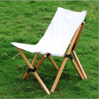 Folding Wooden Camping Chairs with Removable Cover and Storage Bag Butterfly Chairs