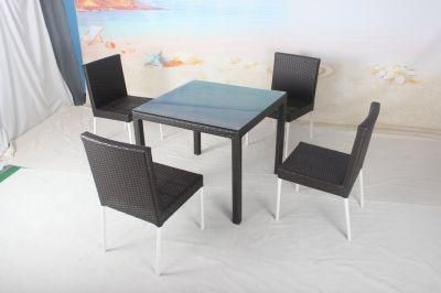 Chinese Modern Garden Home Hotel Patio Wicker Dining Chair and Table Furniture Set