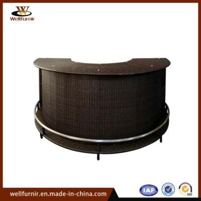 2018 Well Furnir Outdoor Rattan Furniture Half-Round Bar Table (Wf070033)