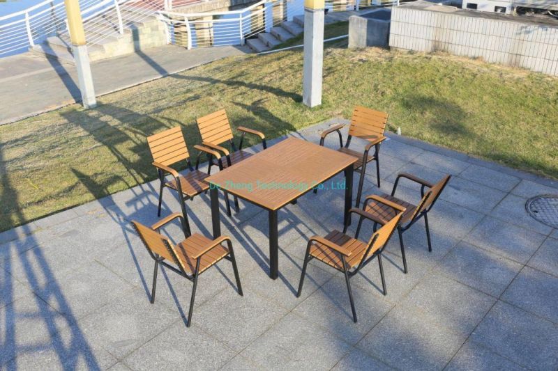 Commercial Used Outdoor Restaurant Garden Polywood Garden Chairs Set with Umbrella