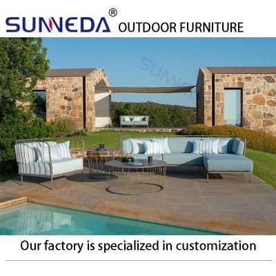 Aluminium Alloy Durable Lounge Wholesale Traditional Waterproof Sectional Outdoor Couch