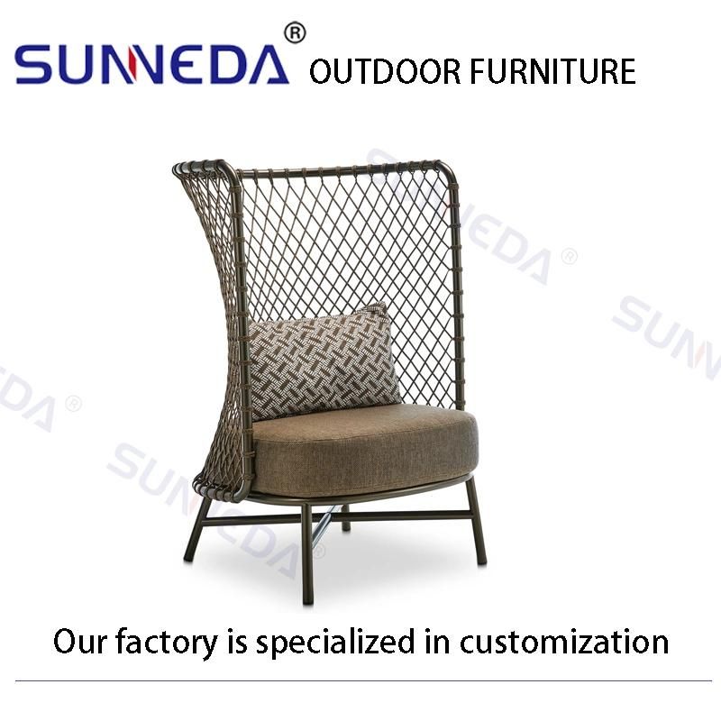 Minimalism Patio Sofa Set Round Webbing with Tarpaulin Seat and Back