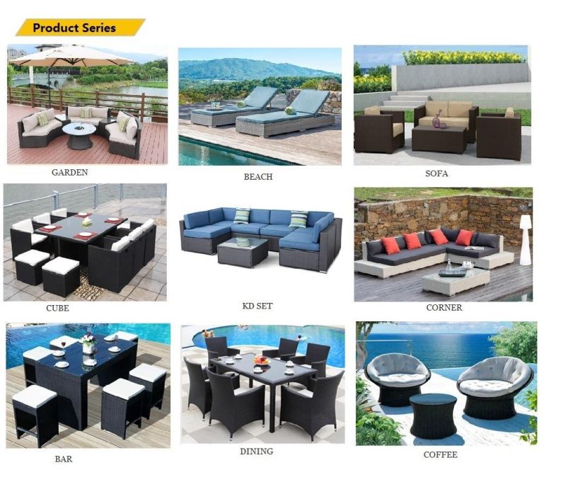 Morden Aluminum Frame Hotel Sectional Corner Sofa Garden Rattan Outdoor Furniture