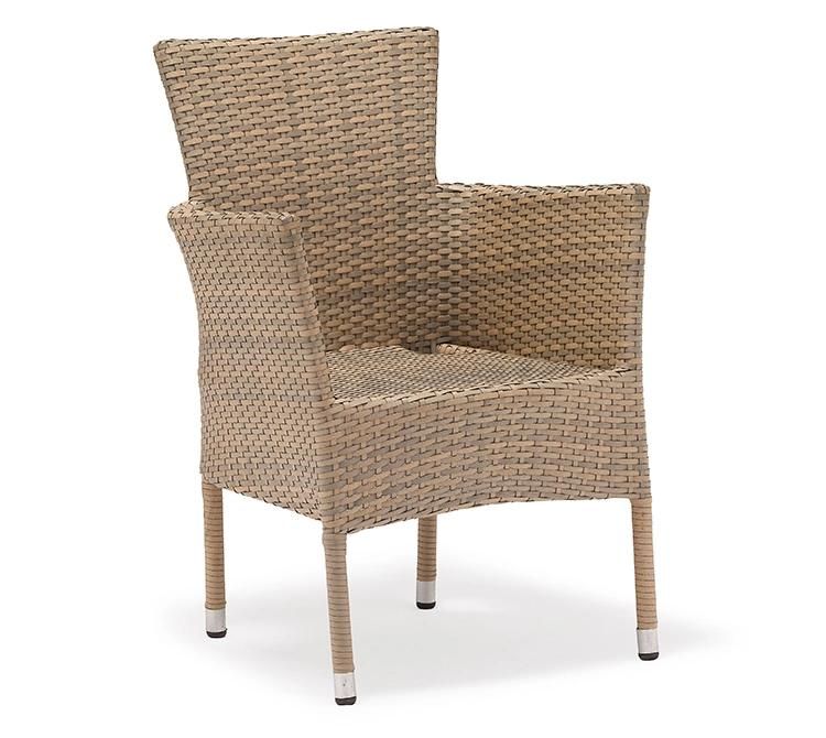 Direct Factory Modern Stackable Metal Plastic Rattan Outdoor Garden Lounge Dining Chair