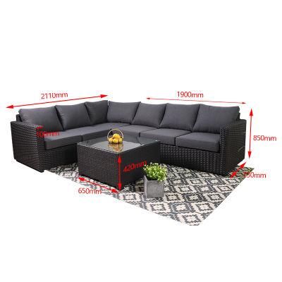 Modern Combination Darwin or OEM Half Moon Rattan Garden Wicker Furniture Outside