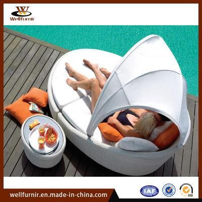 Well Furnir Waterproof Leisure Patio Swimming Pool Rattan Daybed (WF-358)