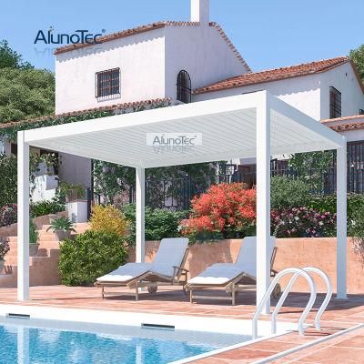 AlunoTec Motorized Operation Customized Size 4*6 Square White Aluminum Alloy Pergola Price