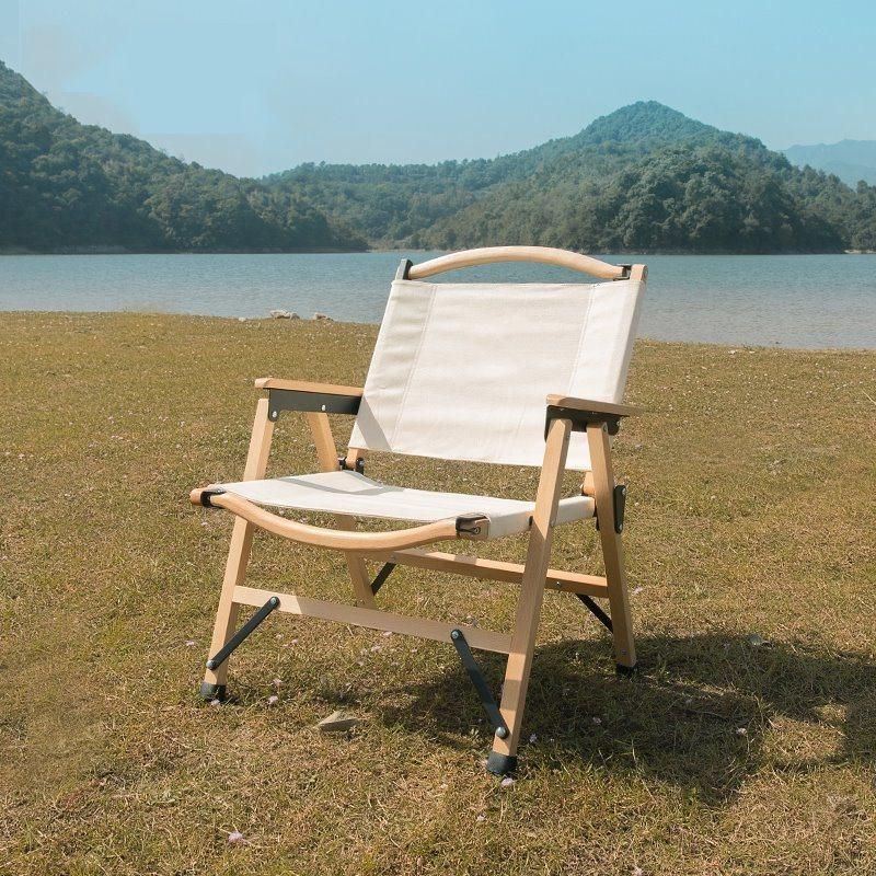 Portable Kermit Canvas Seat Leisure Solid Wood Picnic Camping Chair