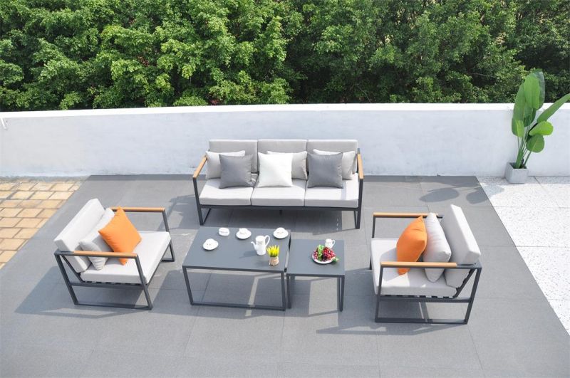 Modern Garden Furniture Sofa Patio Rattan Outdoor Lounge Set Hotel Home Aluminum Leisure Sofa Set