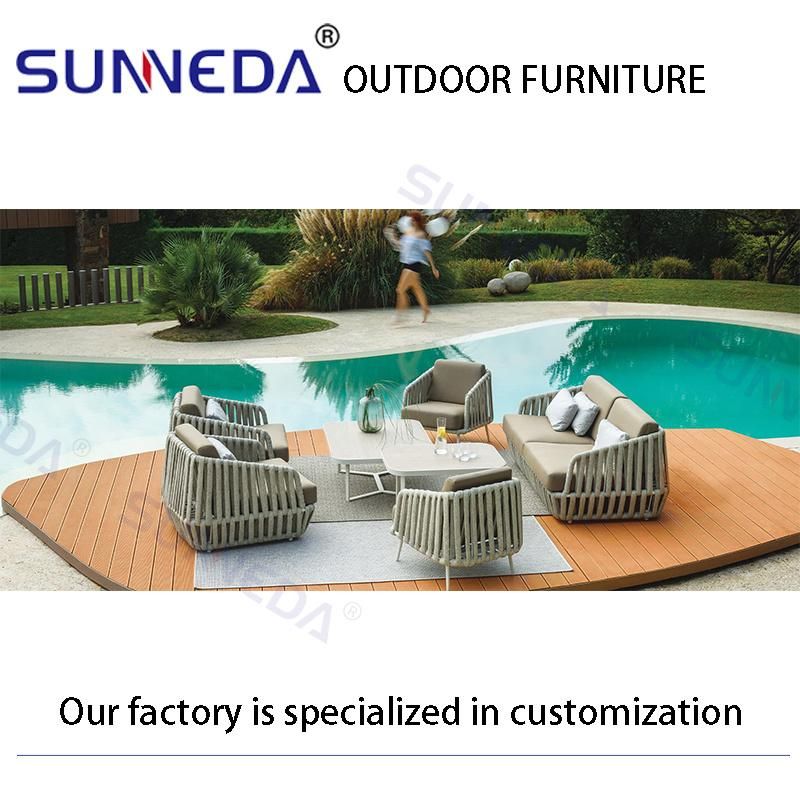 Comfortable Front Porch Patio Woven Belt Affordable Sofa Outdoor Furniture