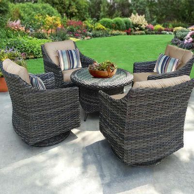 Factory Custom PE Rattan Cost-Effective Park Outdoor Dining Tables and Chairs Set