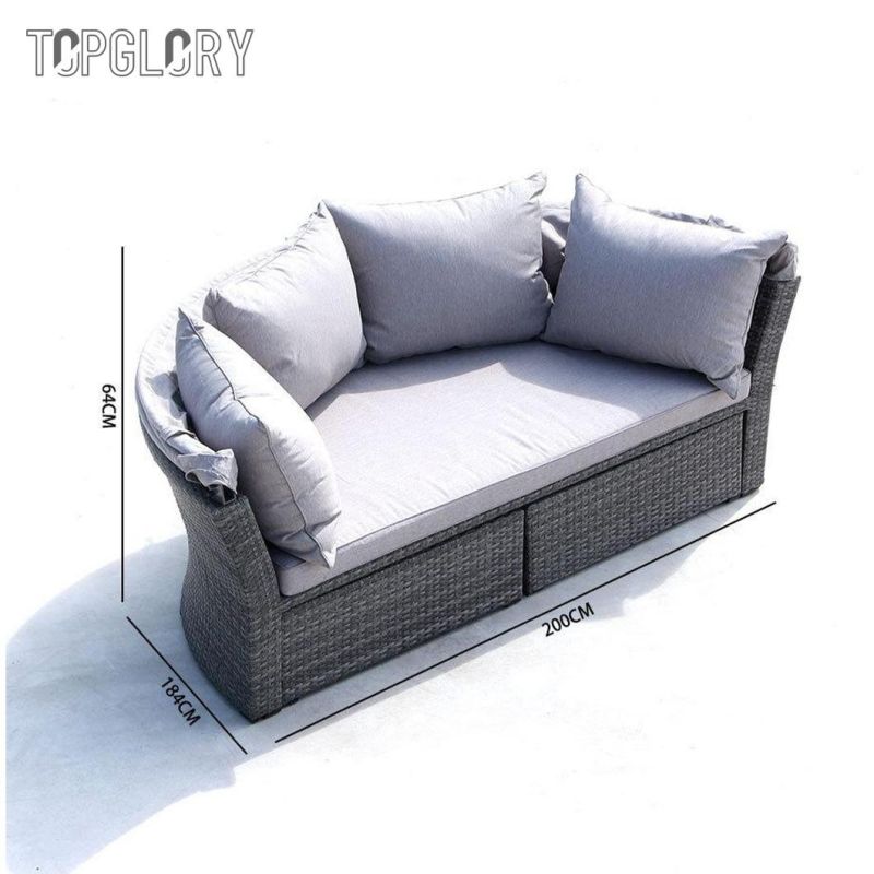 Luxury Modern Garden Hotel Home Resort Villa Outdoor Furniture Daybed Cabana Gazebo Sunbed Sofa Bed