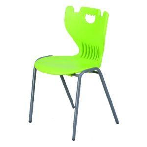 Multipurpose 5 Color Choice Stackable Plastic Garden Chairs with Steel Frame