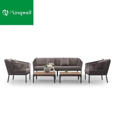 Customized Contemporary Furniture Rope Lounge Sofa Set for Outdoor Garden