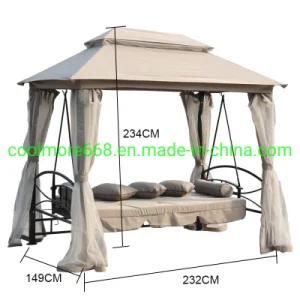 Deluxe Swing 3 Seater with Detachable Canopy, Garden Swing Cushioned Seat, Made with Strong Powder Coated Steel Frame - White