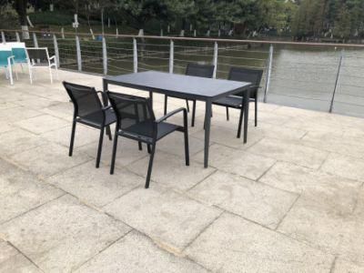 Unfolded OEM Customized Foshan Modern Furniture Aluminium Dining Set Outdoor Chair Hot Sale