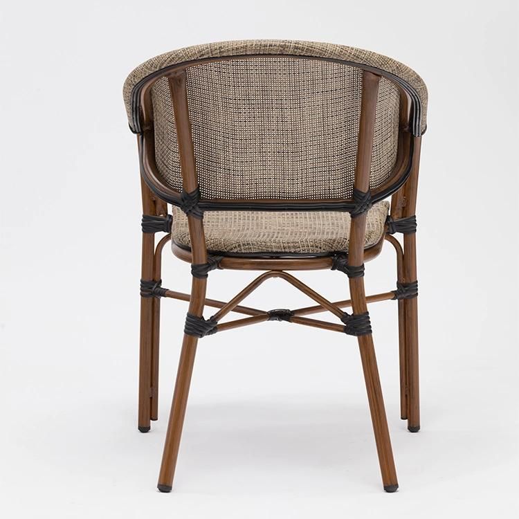 Wooden Grain Look Small Terrace Chairs Outdoor Furniture