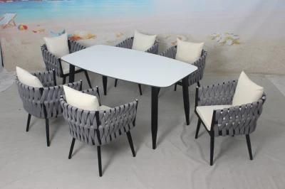 Outdoor Dining Set Table and Chair with Cushion for Garden Furniture