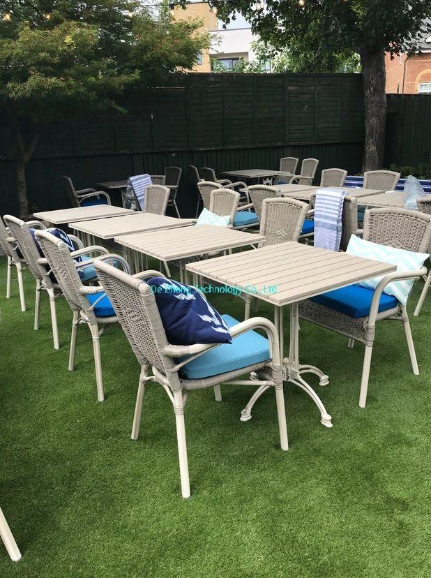 Outdoor Garden High Back Queen PE Rattan Queen Chair Restaurant Furniture for Bistro Cafe Use