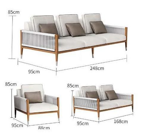 Zhida Modern Garden Furniture Outdoor Set Leisure Wicker Sofa Outdoor Chair Furniture Rattan Sectional Sofa with Wooden Table
