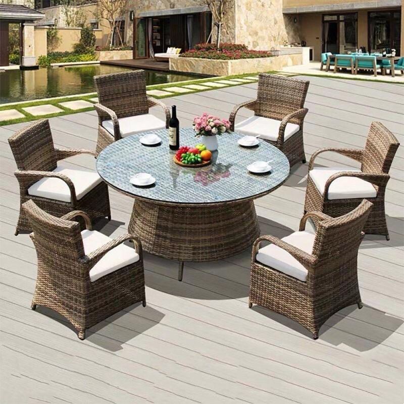 Garden Wicker Patio Aluminum Steel Frame Outdoor Furniture Rattan Chair