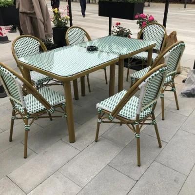 Modern Outdoor Cafe Table Chair Garden Sets Aluminum Restaurant Rattan Furniture