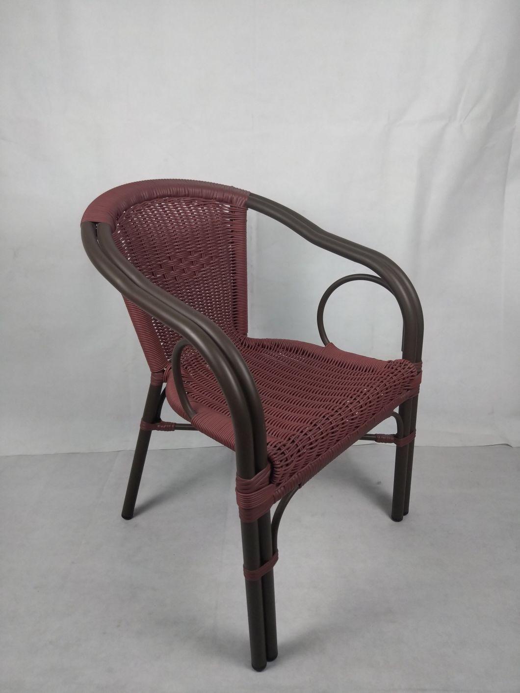 Modern Green Style Outdoor Armchair Garden Furniture Aluminum Terrace Rattan Chair