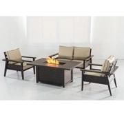 Factory Direct Selling Garden Sofa Set with Fire Pit Set Aluminum Material