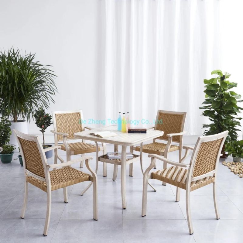 New Arrival Outdoor Garden Patio Furniture Moulded Aluminum Round Outdoor Table and Chairs Set