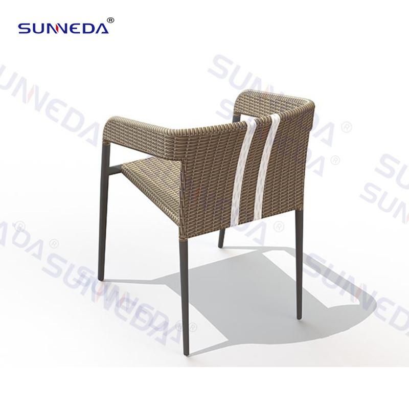 Outdoor Hotel Garden Waterproof Rattan Aluminum Alloy Dining Table and Chair Furniture Set
