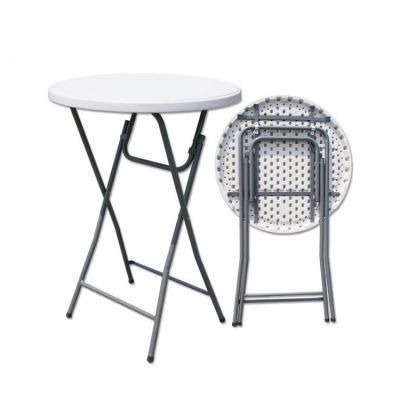 80cm High Top White Plastic Round Bar Folding Cocktail Tables