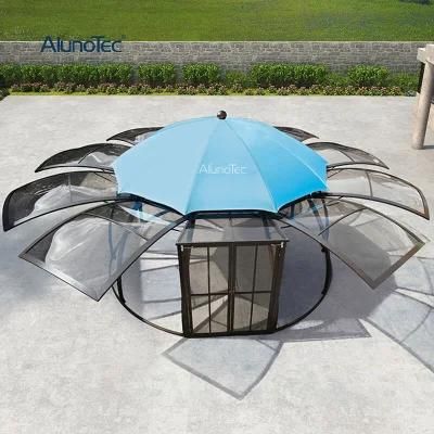 AlunoTec Waterproof Aluminium Pergola Pavilion Patio Cover Garden House Canopy Sunroom Outdoor Dome Sun Room