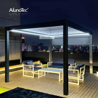 Wholesale Outdoor Living Automatic Roof AlunoTec Pergola with LED Strip Lights