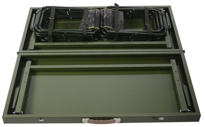 Army Green Tactical Military Outdoor Camping Traveling Solider Durable Steel Folding Table