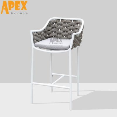 Outdoor Comfortable High-End Fashion Furniture High Bar Stool Aluminum Chair