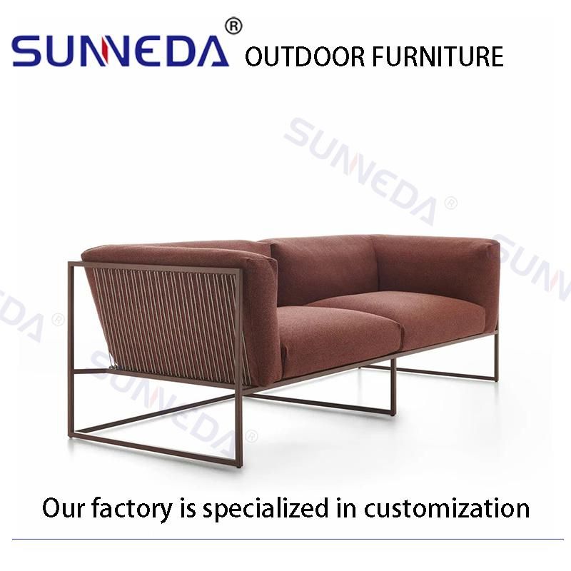 Simple Style Aluminum Frame and Waterproof Round Rope Garden Courtyard Sofa Furniture